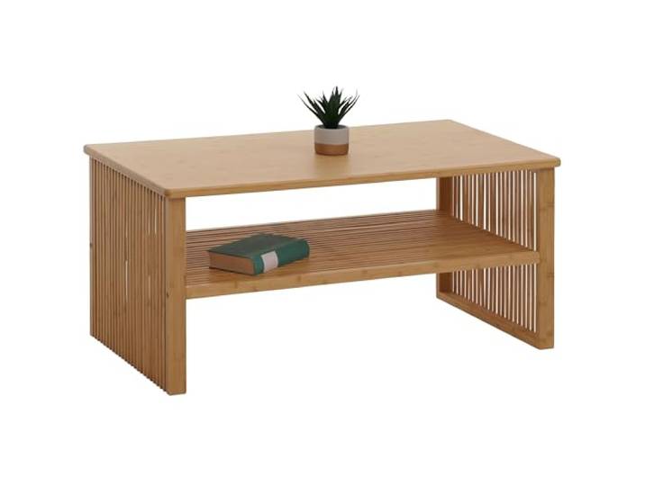 Mendler Bambus Couchtisch HWC-N80 Ablagefach 46x97x55cm Wohnzimmertisch, Tisch, Sofatisch, Beistelltisch, FSC®-Zertifiziert