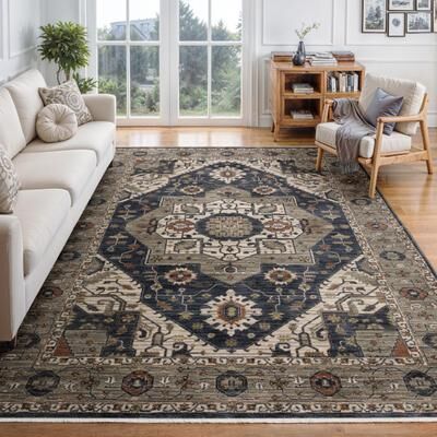 Style Haven Esme Traditional Center Medallion Area Rug