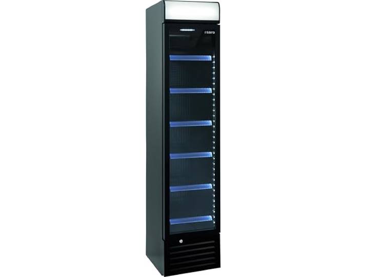Saro Getränkekühlschrank mit Werbetafel - schmal, Modell DK 134 PRO