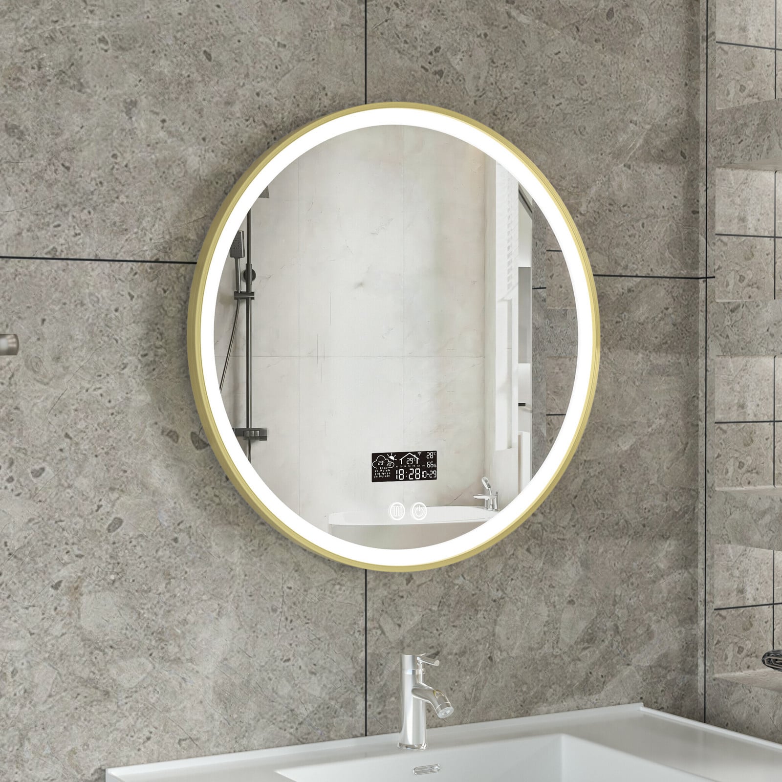 Ronde spiegel voor vee - Goud - Diameter: 80 cm