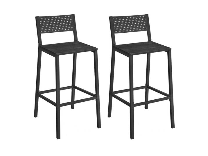 Ensembles de 2 tabourets de bar pour cuisine salle à manger noir