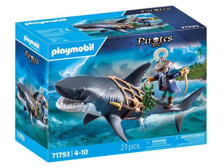 Pirate et requin avec mâchoire articulée