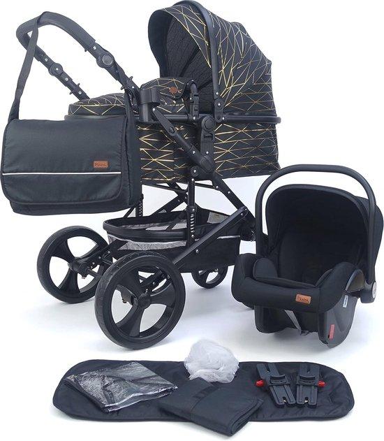 3in1 Kinderwagen mit Autositz und Zubehör, komfortabel und sicher