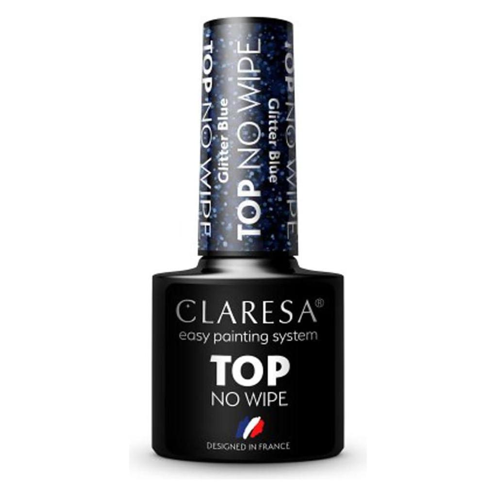 Claresa Top No Wipe Glitter Blau für UV-Nagellack 5ml (Glitter Blue, UV-Gel Lack) (44151282)