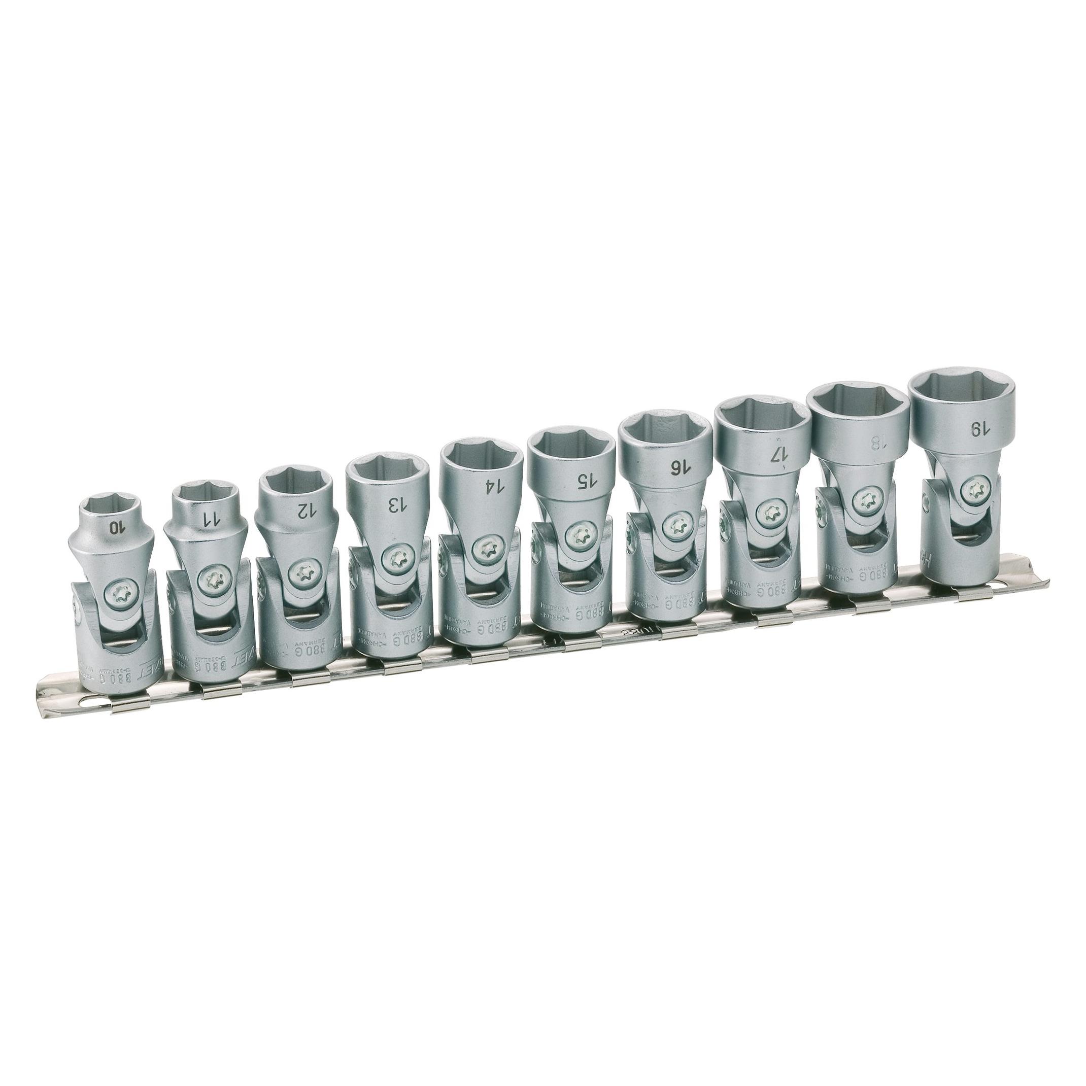 Hazet Sechskant Gelenk Steckschlüssel Satz 880G/10H Vierkant10 mm (3/8 Zoll) Aussen Sechskant-Tr... (880G/10H)