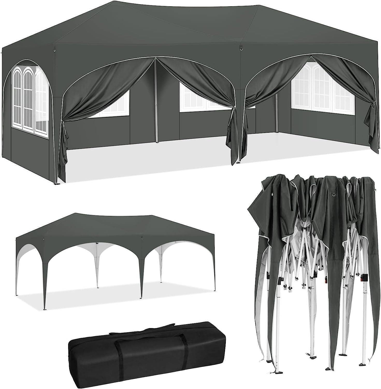 WOLTU BukkitBow Partytent met zijwanden - Opvouwbare en waterdichte dubbele partytent