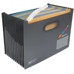 RAPESCO Germ-Savvy Fächermappe »SupaFile Germ-Savvy« A4 antibakteriell schwarz, 23.5x32.9x3.8 cm