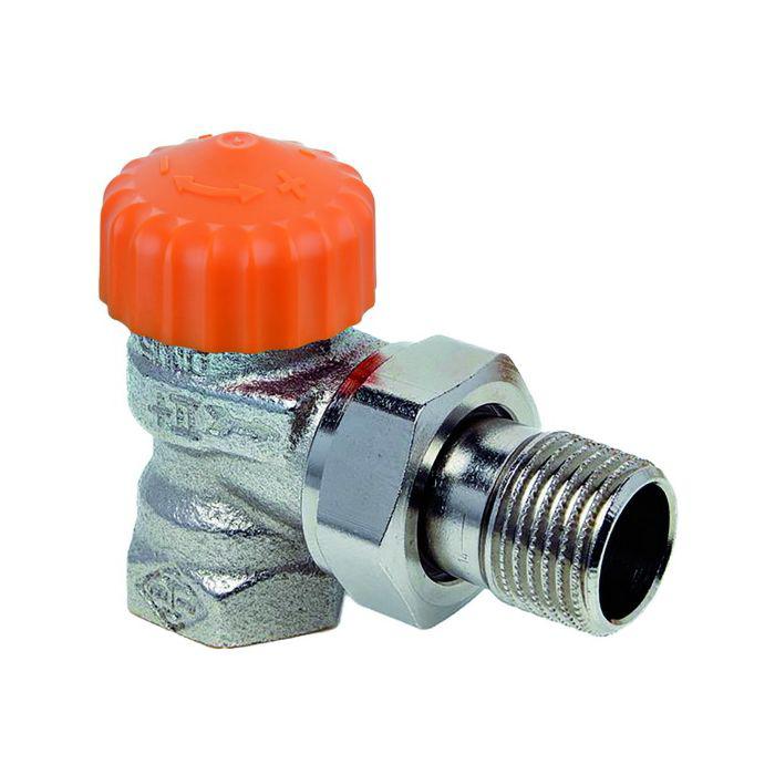 Heimeier Eclipse Thermostat-Ventilunterteil 3931-03.000 Rp 3/4xR 3/4, Eck, Rotguss vernickelt