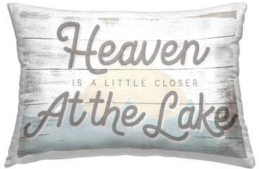 Stupell Heaven at Lake Phrase Decorative Printed Throw Pillow Design by Lil' Rue