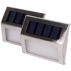 ProPlus, Gartenbeleuchtung, Solar-LED-Aussenwandleuchte aus Edelstahl, 12 Stück (IP44)