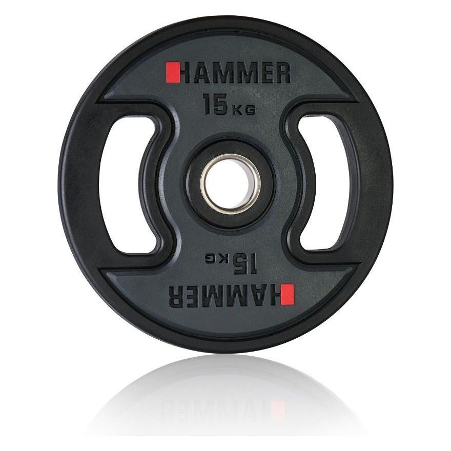 Hammer Fitness Hantelscheibe 50 mm 15 kg, PU (1 x 15 kg) (17044)