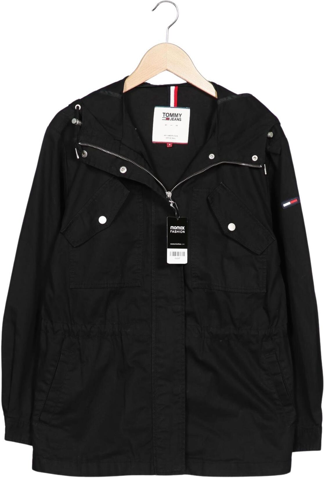 Tommy Jeans Damen Jacke, Schwarz, Gr. S, Baumwolle - Second Hand