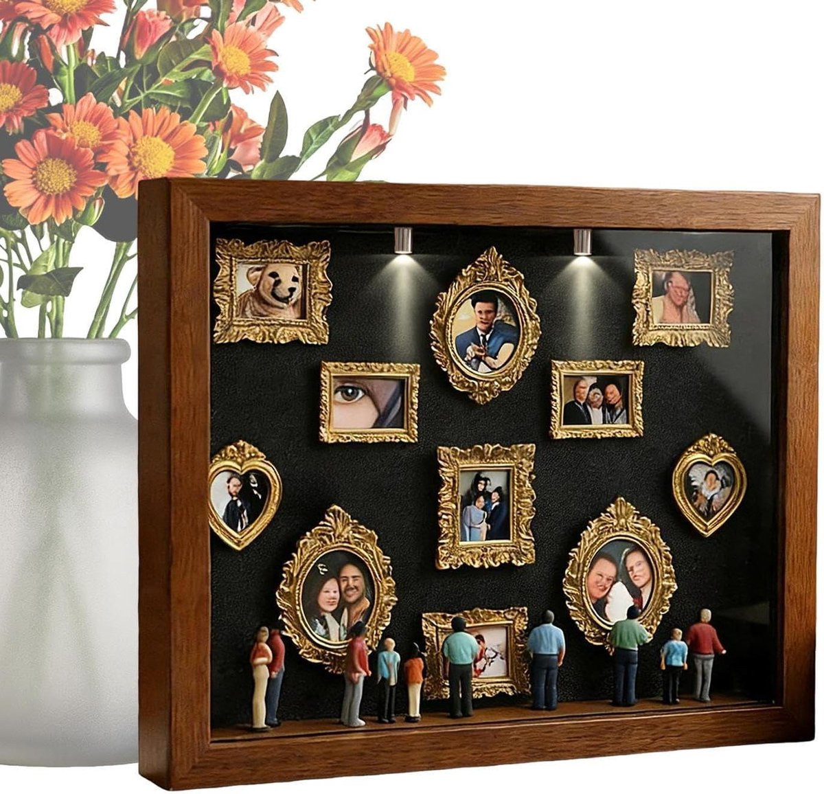 Museum Silhouet Doos Miniatuur Display Frame Bruin 22.7 x 31.4 cm