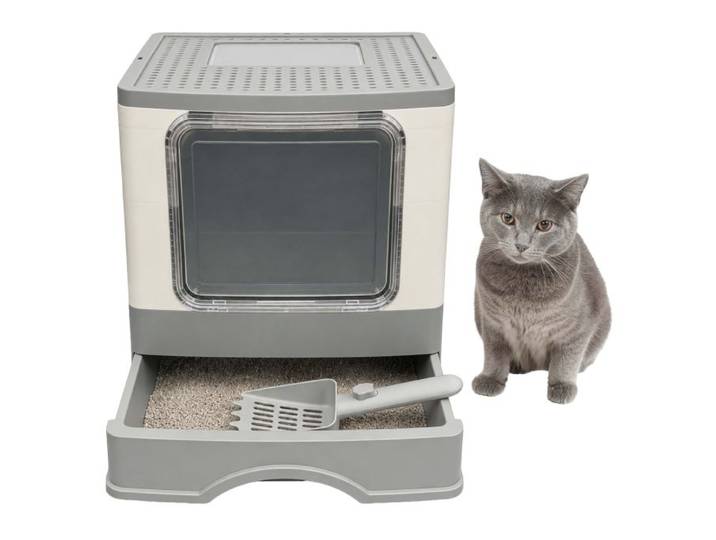Relaxdays Gesloten kattenbak + lade