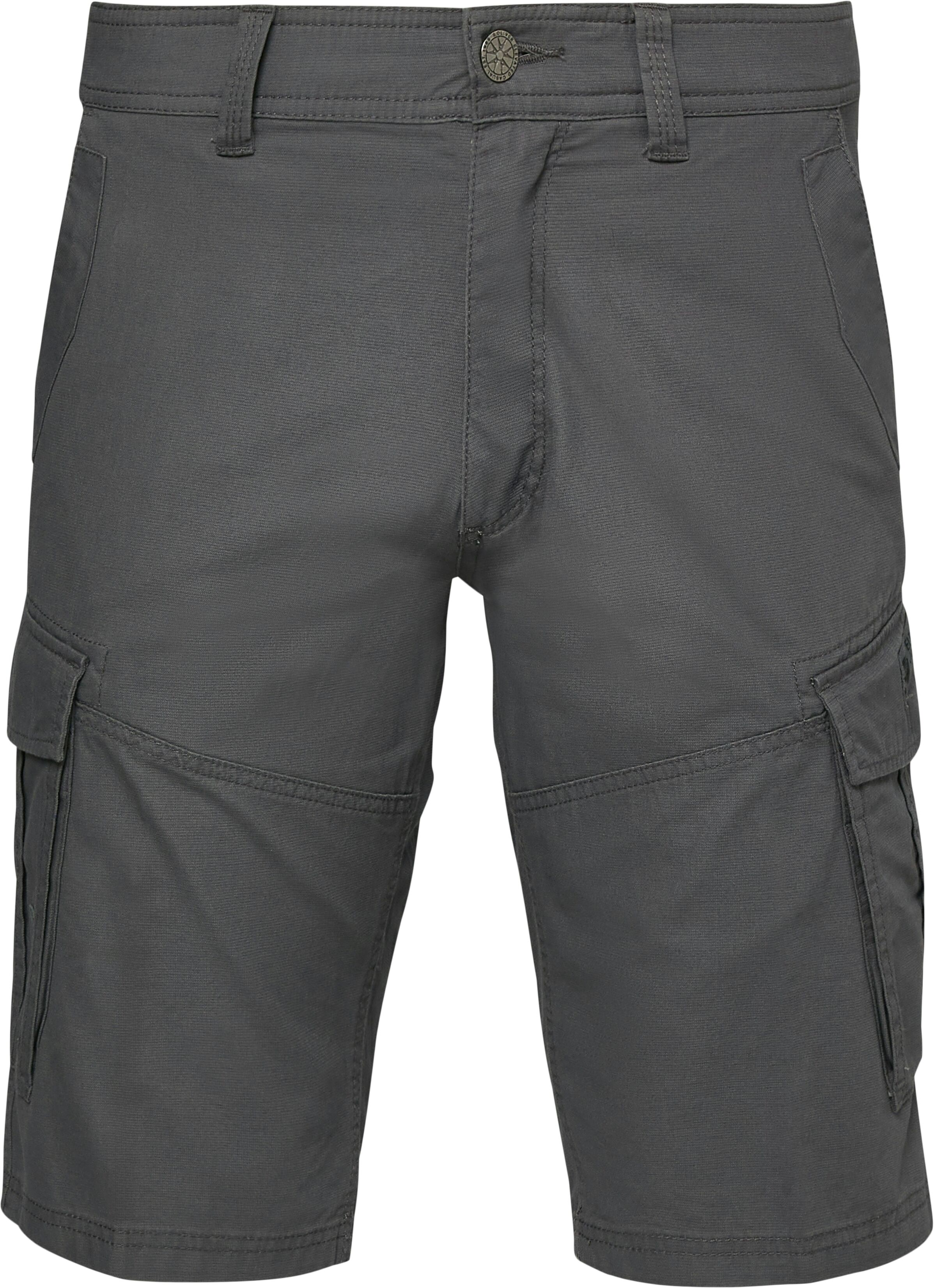 Cargobermudas S.OLIVER, Herren, Gr. 33, N-Gr, grau, Web, Obermaterial: 100% Baumwolle, bequem kniefrei, Hosen Cargobermudas, Ziernaht, Schmuck-Detail grau 33, N-Gr