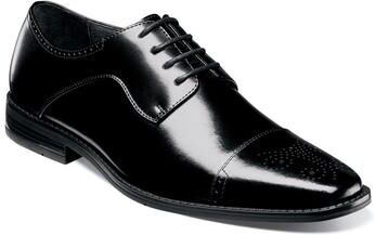 Stacy Adams Kenway - Mens 7.5 Black Oxford Shoes Medium