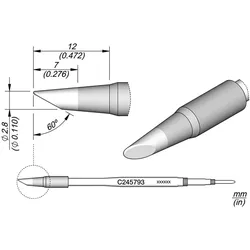 JBC Lötspitze Serie C245, Rundform, C245793/Ø2.8 mm, angeschrägt (Lötspitze), Lötgerät Zubehör