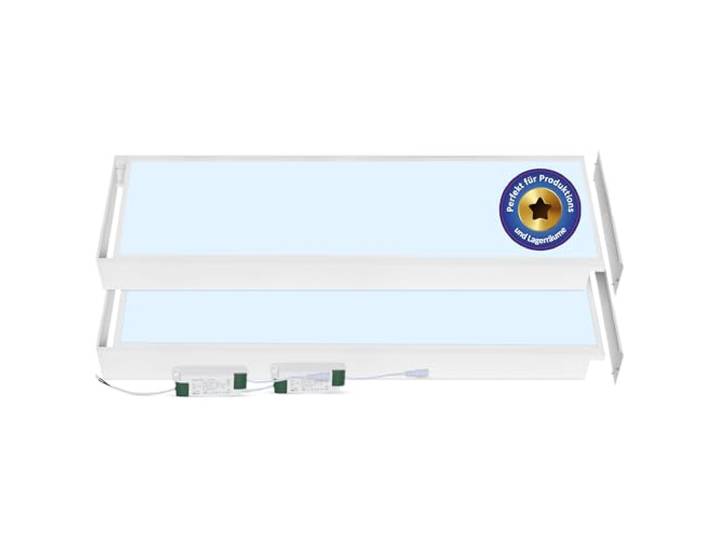 LECOM 2x LED Panel 120x30 Neutralweiß 4000K LED Aufbauleuchte mit Rahmen