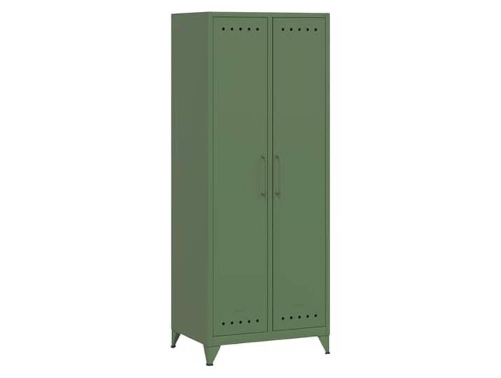 Bisley Fern Maxi Kleiderschrank aus Metall Metallschrank im Retro-Instustrial Design in olivgrün