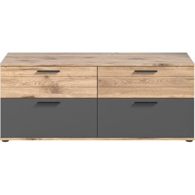 Lowboard HOME AFFAIRE "Riga", braun (nox oak nb, basalt grau nb), B:130cm H:53cm T:47cm, Sideboards, Lowboard, Breote 130 cm