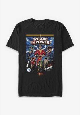 Men's Big & Tall Shazam Power Tee by DC Comics in Black (Size 3XL)