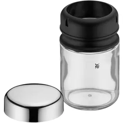 WMF Gewürzstreuer Set 4tlg Gewürzdose Gewürzstreuer Gewürzglas 100ml Glas Depot, Pfeffermühle + Salzmühle, Weiss, Schwarz, Transparent