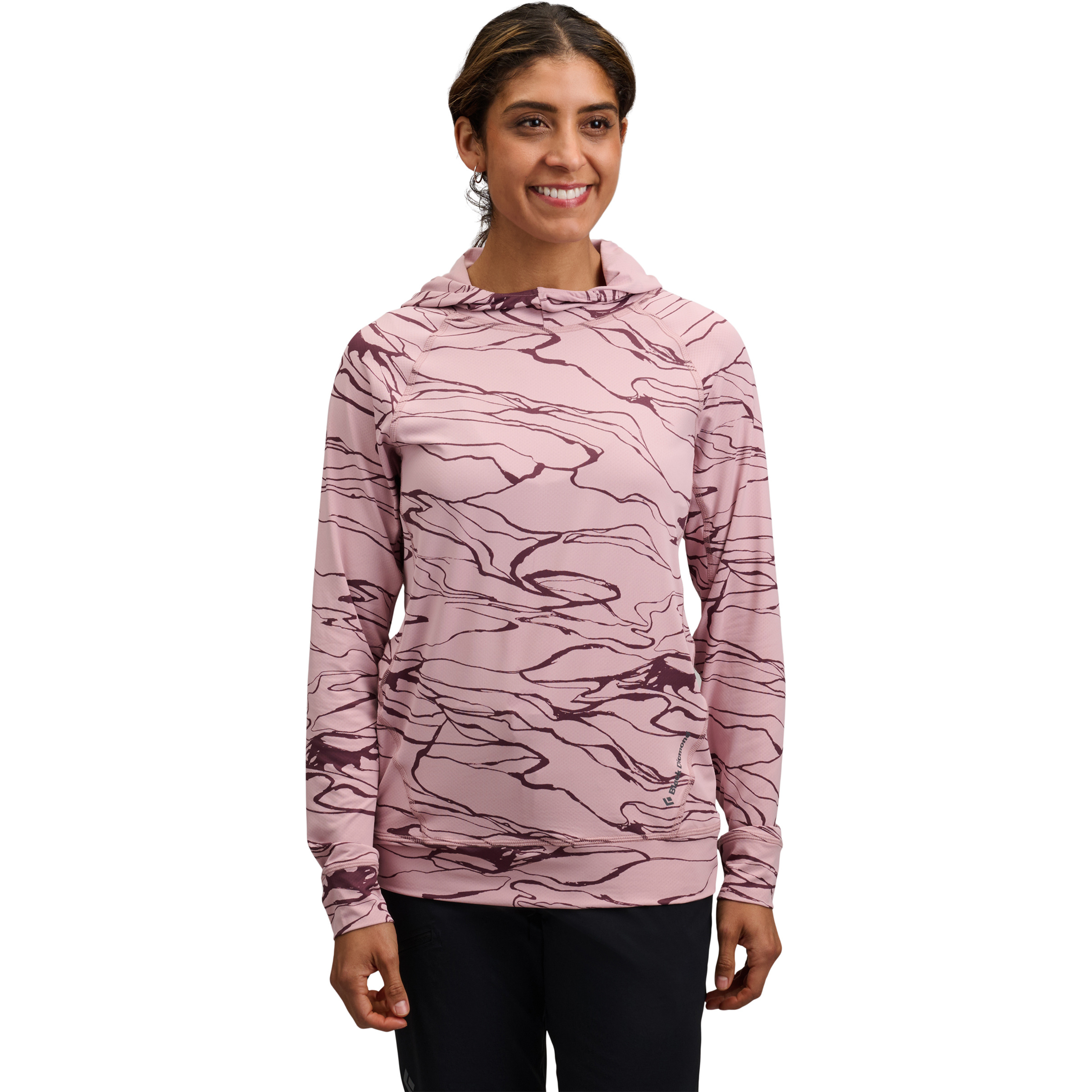 Black Diamond Alpenglow Damen Hoodies lila Größe S Trekking Geruchsneutralisierend