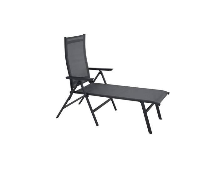 Siena Garden Gartenliege, Anthrazit, Metall, Kunststoff, 63x99.5x182.5 cm, wetterbeständig, Rückenlehne verstellbar, Gartenmöbel, Gartenliegen, Sonnenliegen