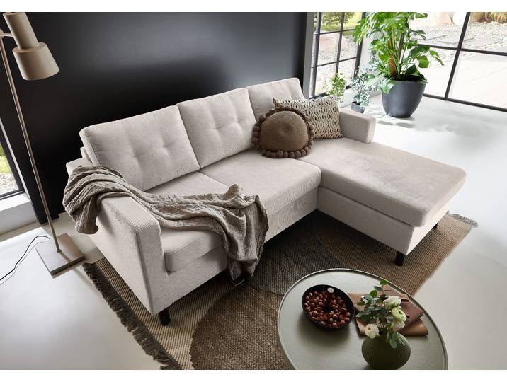 Ecksofa OTTO HOME Tea L-Form , grau (hellgrau), B:189cm H:81cm T:150cm, Sofas, Ecksofa, Ecksofa, frei im Raum stellbar und Recamiere beidseitig montierbar