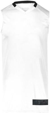 Augusta Sportswear 1730 Athletic Men's Step-Back Basketball Jersey T-Shirt in White/Black size 2XL   Polyester