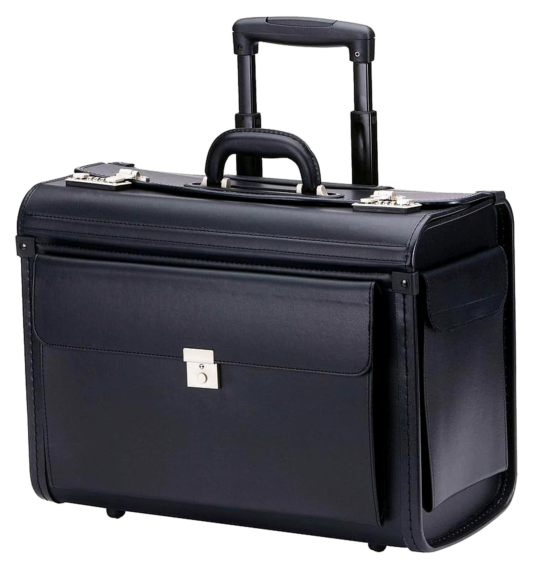 XL Trolley Pilotenkoffer Aktenkoffer schwarz