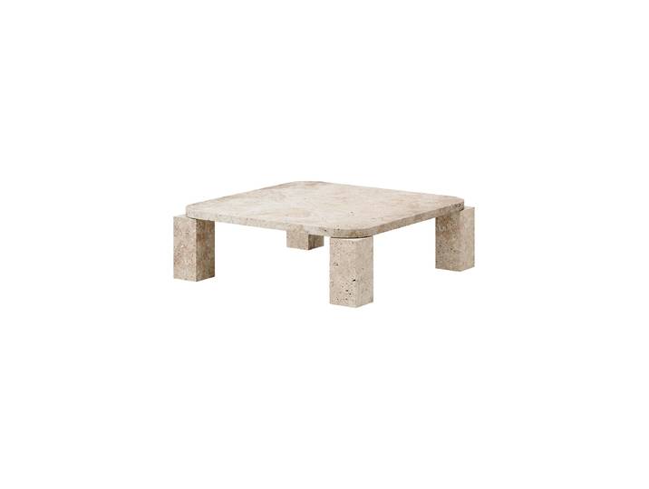 Designer Couchtisch „Atlas aus Marmor Travertin 82 x 82 cm NEW WORKS