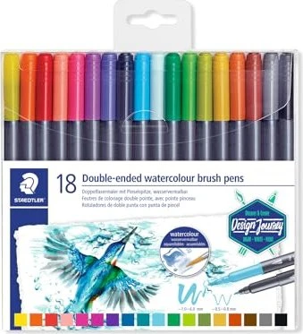 STAEDTLER Marsgraphic Duo Pinselstifte 18 Farben, 18 Stück