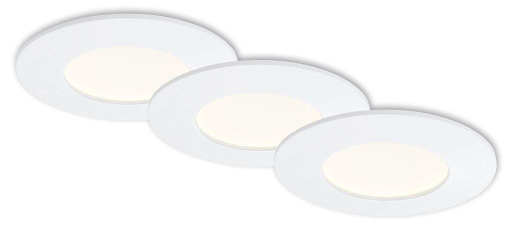 Briloner LED inbouwlamp wit, ronde grondverlichting met 3 LED-modules en IP44 bescherming