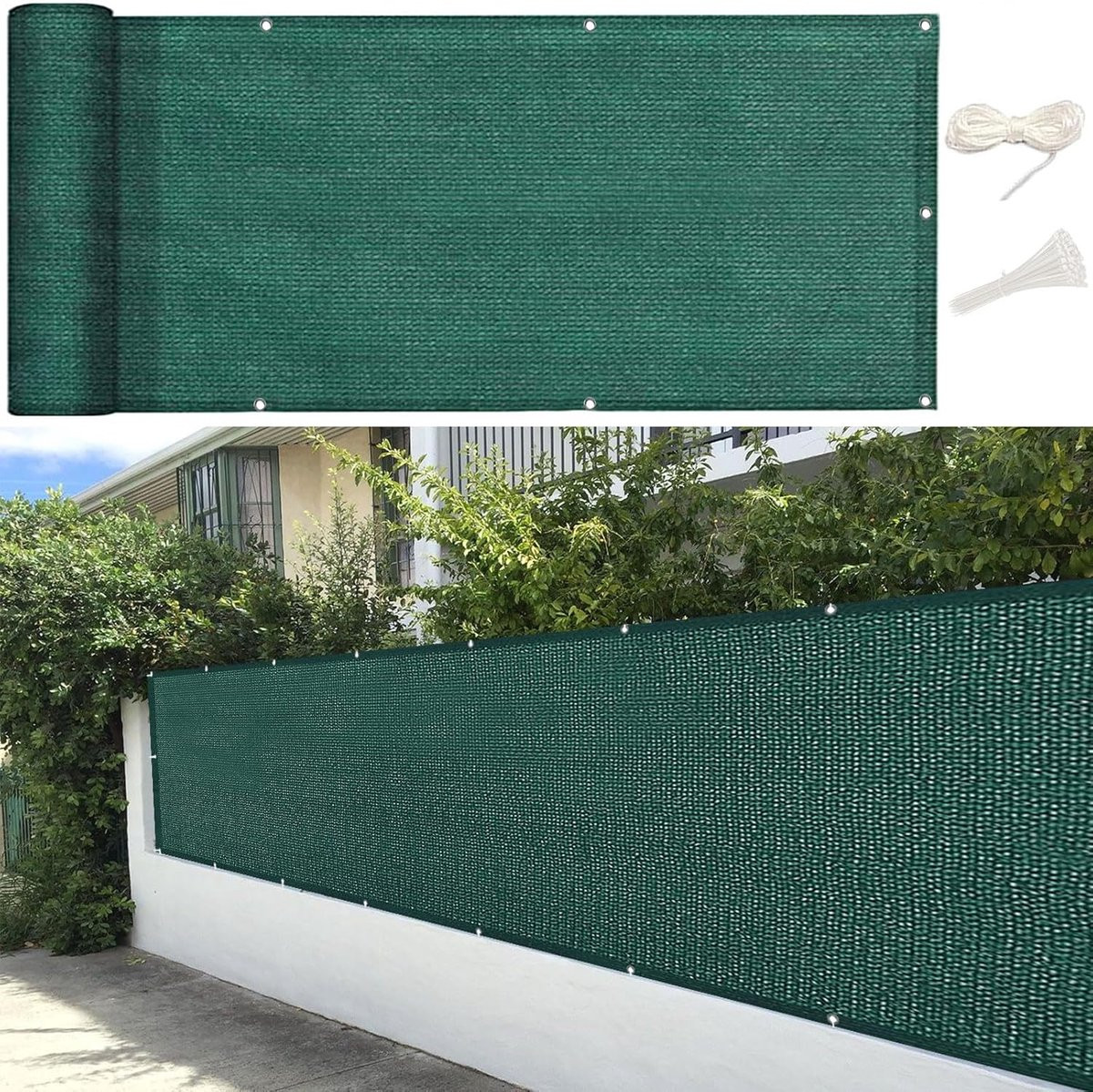 Balkonscherm Windscherm Privacydoek Donkergroen 120 x 580 cm
