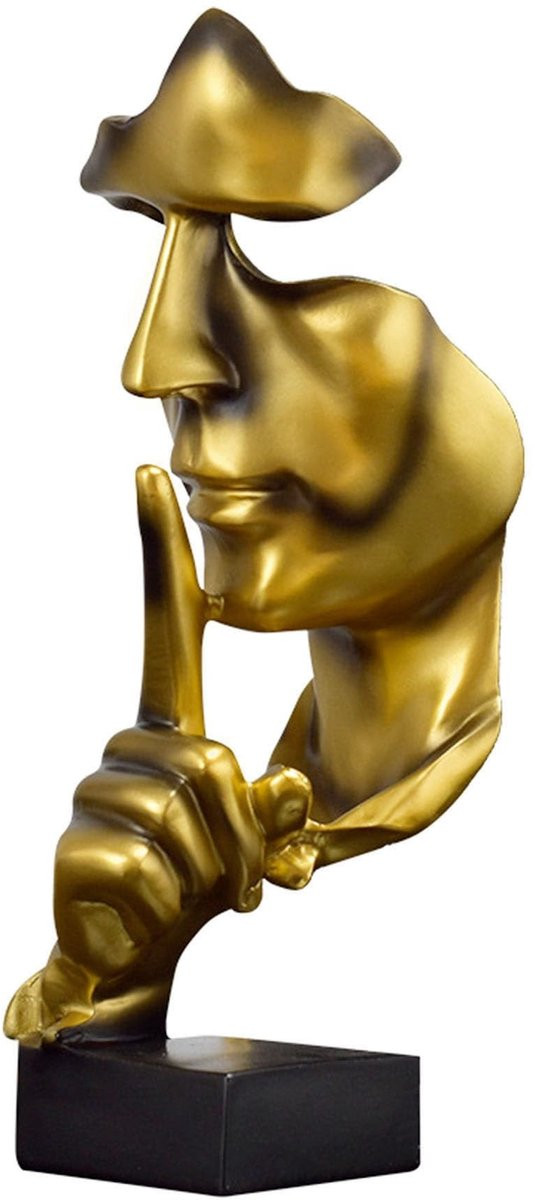 Dailygoods Silvester Abstract Standbeeld Gouden Thema - Decoratieve Hars Sculptuur voor op Tafel