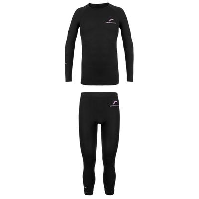 Funktionsshirt REUSCH "Reusch Underwear Set Lady 3/4 Pants WARM", Damen, Gr. L, bunt (schwarz, pink), 96% Polyamid, 4% Elasthan, unifarben, lang, Shirts Funktionsshirt, speziell für kühle Temperaturen entwickelt