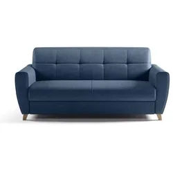 Madinitaly, Sofa + Bettsofa, Express 3-Sitzer-Umbausofa SKY – Blauer Stoff – 192 x 100 x 88 cm (3-Sitzer)