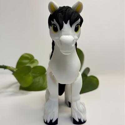 Perfect Picks Market Flexible Printed Horse Pony Model Movable Joints Animal Toy Statue For Stress Relief And Fidgeting white