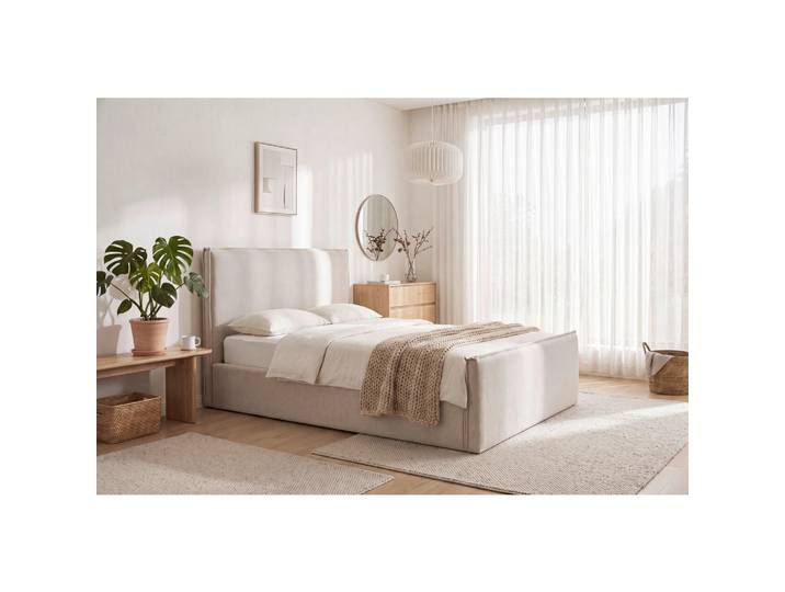 Livetastic Polsterbett, Creme, Kunststoff, Pappel,Pappel, Sperrholz,Sperrholz, 140x200 cm, gepolstertes Kopfteil, Stoffauswahl, in verschiedenen Größen erhältlich,nicht verstellbar, Schlafzimmer, Betten, Polsterbetten