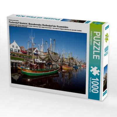CALVENDO Puzzle Greetsieler Hafen | 1000 Teile Lege-Größe 64x48cm Foto-Puzzle für glückliche Stunden