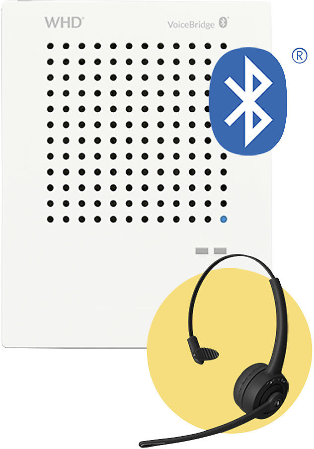 kaiserkraft Gegensprechanlage VoiceBridge Bluetooth, 1 Sprechstelle, 1 Headset, kontaktlos, netzbetrieben