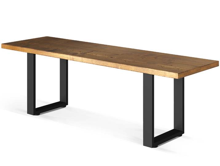 CURBY Sitzbank, rustikale Altholzoptik, Material Massivholz