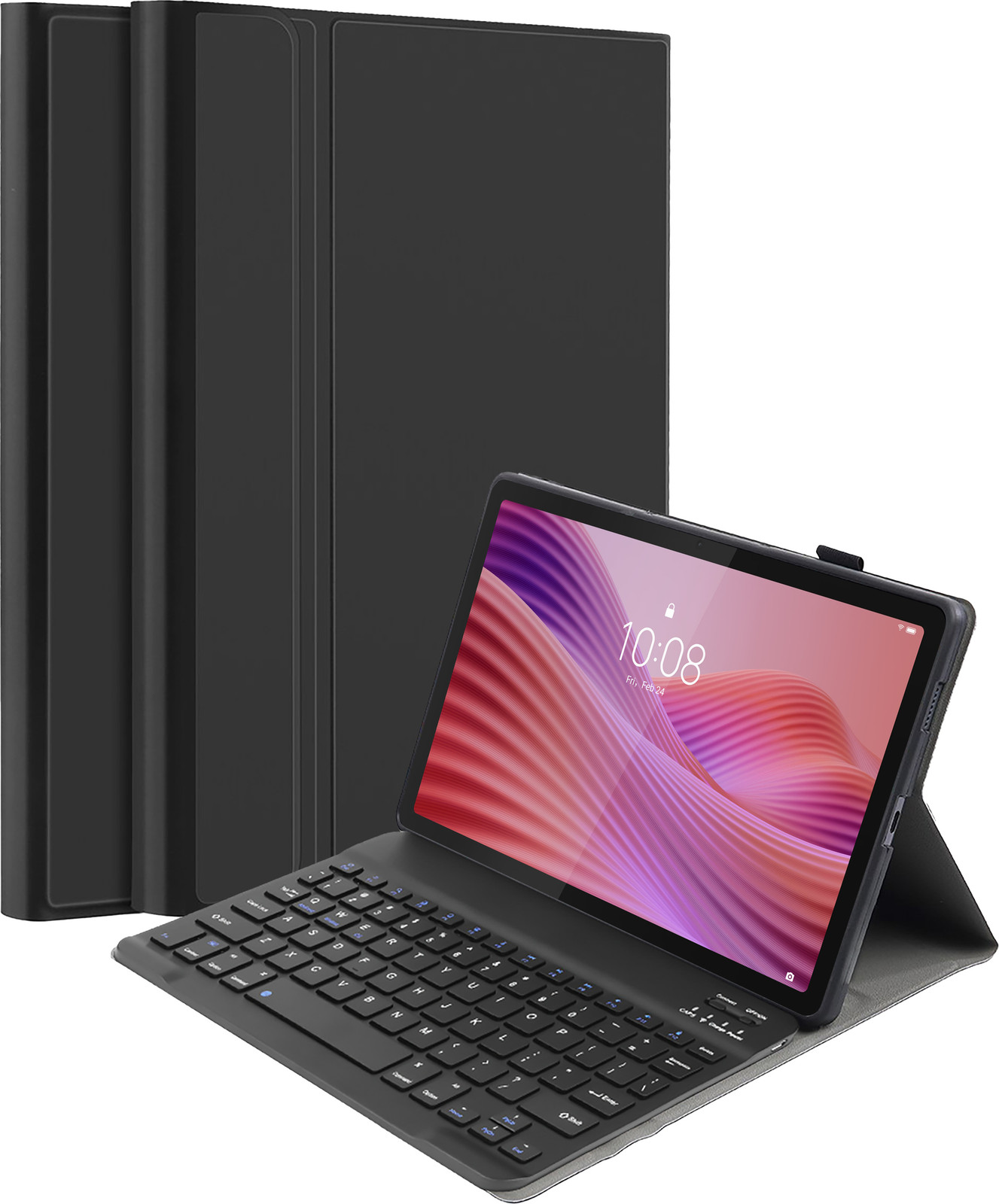 Just in case Tablet Hoes met Toetsenbord voor Lenovo Tab - Bluetooth QWERTY Keyboard Case - Zwart