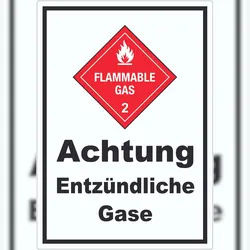 HB-Druck Aufkleber Entzündliche Gase Flammable Gas A6 (105x148mm)