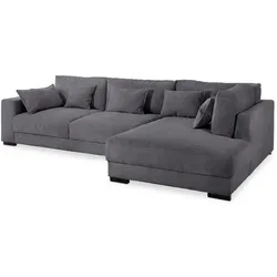 filippo Ecksofa Marsala Cord Grau Dunkelgrau