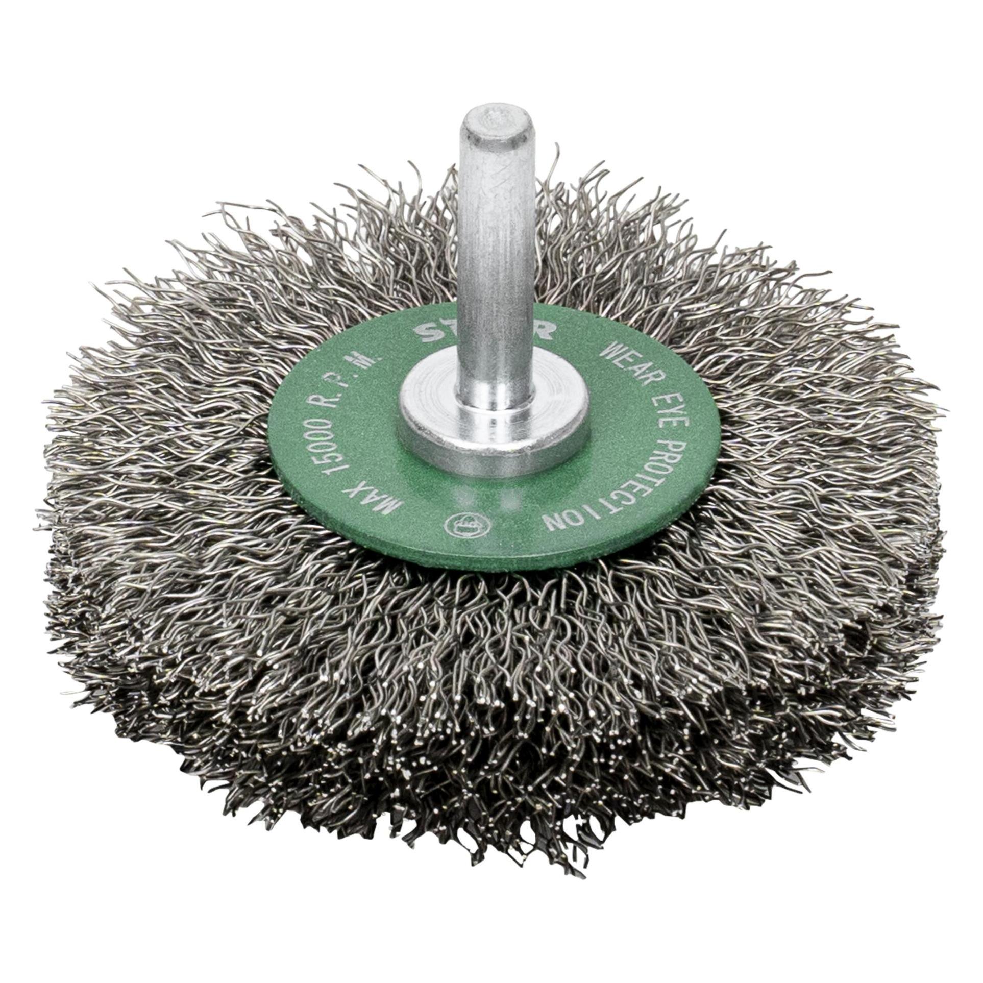 Stier Rundbürste Ø 75 mm, Schaft-Ø 6 mm, 0,3 mm, gewellt, Edelstahl (85451569)
