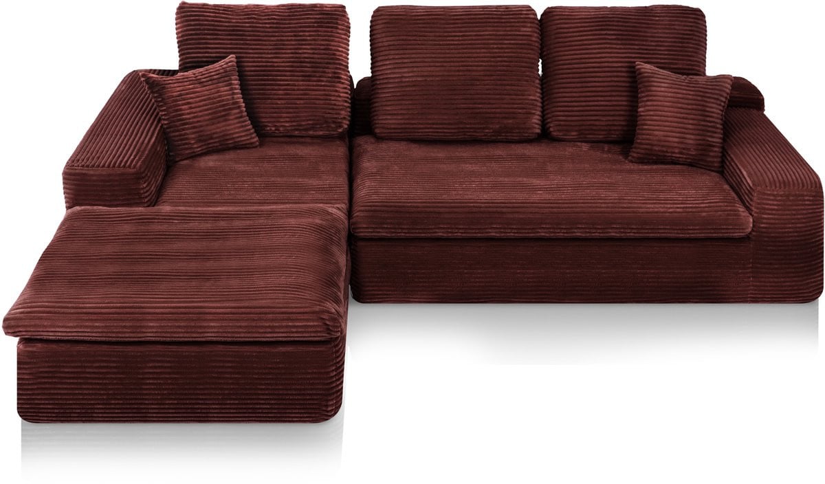 Lazy Hoekbank Velvet Ribstof Koper Links