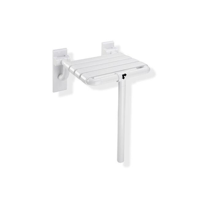 Hewi 801 Klappsitz 801.51.202S98 345 x 408 mm, signalweiß, mit Bodenstütze