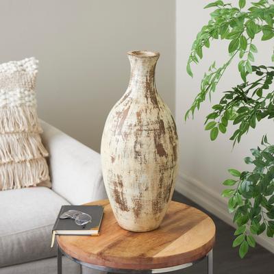 ARCILLA ELEMENTAL Brown Ceramic Antique Style Distressed Decorative Vase